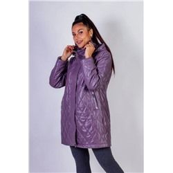 Элегантная демисезонная куртка с капюшоном Клетка арт.339 (Коричневый)