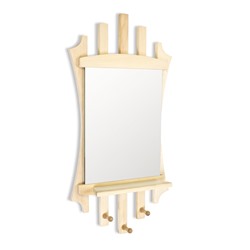 Зеркало для бани и сауны «Лесенка», 75×40 см, с полкой, 3 крючка