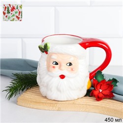 Кружка 450 мл Дед мороз / 208007-8 /уп 48/ новогодняя/подарочная упаковка