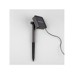 Гирлянда «Нить», 4.5 м, уличная, с насадками «Ёжики», IP44, 30 LED, 2 режима, солнечная батарея, тёмная нить, свечение синие/фиолетовое/розовое