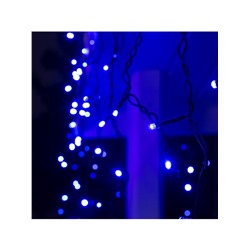 Гирлянда «Бахрома» 3×0.6 м, IP44, УМС, тёмная нить, 160 LED, свечение синее, 220 В