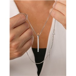 Колье из серебра с фианитами и позолотой родированное - Спичка 925 пробы пк-06рз200