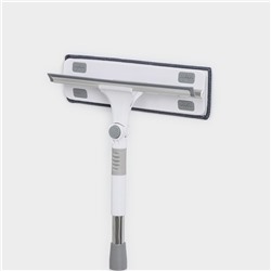 Окномойка с насадкой из микрофибры, фиксатор, стальная телескопическая ручка, 28.5×8.5×85(135) см