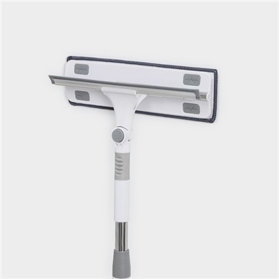 Окномойка с насадкой из микрофибры, фиксатор, стальная телескопическая ручка, 28.5×8.5×85(135) см