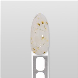 Гель для наращивания, с сухоцветами, трехфазный, 9 г, LED/UV, прозрачный, жёлтый