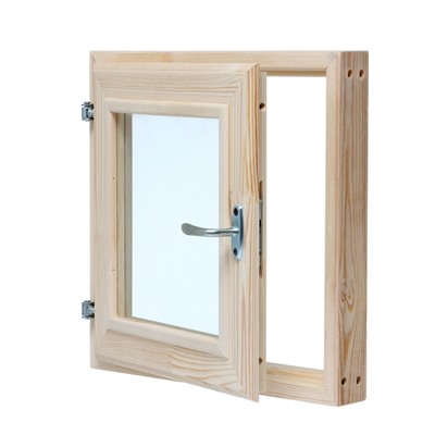 Деревянное окно для бани, 40×40 см, двойное стекло, «Добропаровъ»