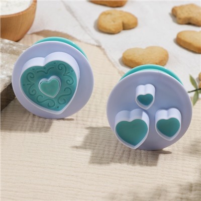 Набор плунжеров кондитерских «Любовь», 2 шт., цвет МИКС