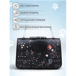 Сумка-переноска каркасная «Звёздное небо», размер S, 37.5×17×22 см, чёрная