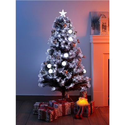 Ёлка светодиодная «Золотистый декор» 150 см, диаметр нижнего яруса 70 см, 170 веток, 13 режимов, свечение белое/тёплое белое