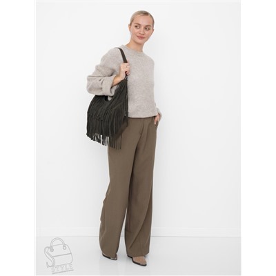 Сумка женская кожаная 5876P gray green Polina&Eiterou