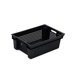 Ящик универсальный, пластиковый, 60×40×20 см, на 30 кг, чёрный
