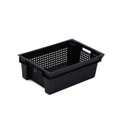 Ящик универсальный, пластиковый, 60×40×20 см, на 30 кг, чёрный