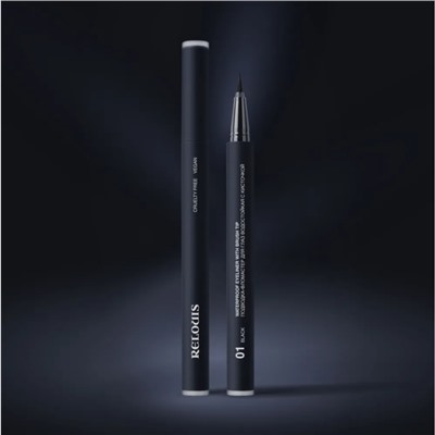 Подводка-Фломастер для глаз Водостойкая с кисточкой тон 01 black