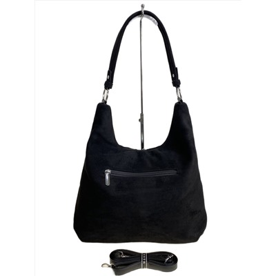 Женская сумка из искусственной замши, цвет черный