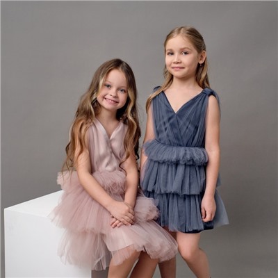 Платье нарядное для девочки KAFTAN, рост 134-140 см, пыльно-розовое