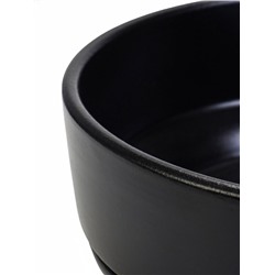 Горшок - бонсайница «Огма» для кактусов и суккулентов, 3 л, d=26 см, h=8 см, керамика, с поддоном, чёрный