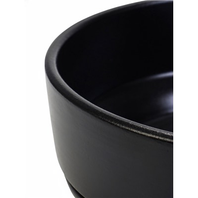 Горшок - бонсайница «Огма» для кактусов и суккулентов, 3 л, d=26 см, h=8 см, керамика, с поддоном, чёрный
