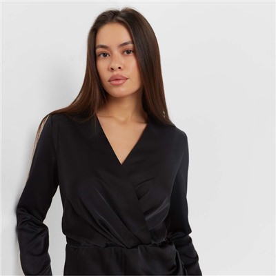 Платье шёлковое мини женское MIST, размер 44, чёрное