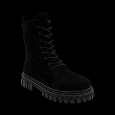 Ботинки из натуральной кожи на меху РМ-078-3 черные