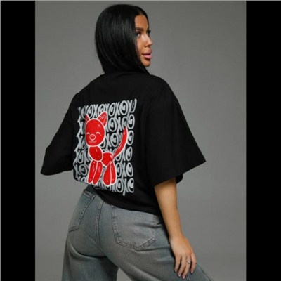 Футболка Бабл (Чёрный кошка)