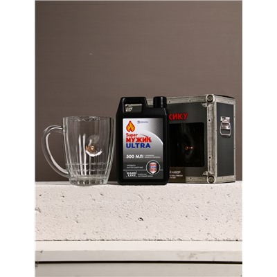 Подарочный набор Super ultra, гель для душа канистра 500 мл и стакан с пулей, HARD LINE