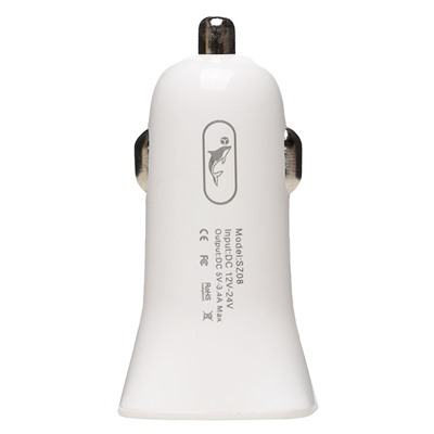 Адаптер Автомобильный SKYDOLPHIN SZ08 2USB/5V/2.4A (white) (206559)