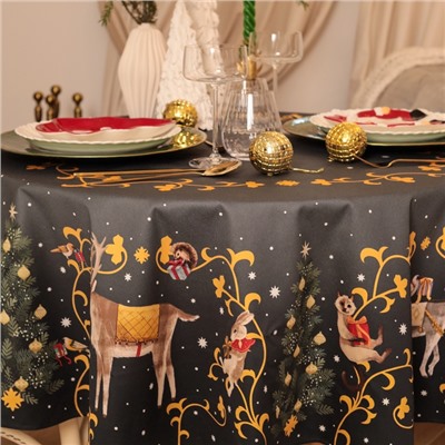 Скатерть новогодняя «Этель» Fairy tale, d=150 см ±3 см с ВГМО, 100% хлопок, саржа 190 г/м²