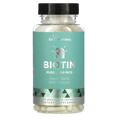 Eu Natural, Biotin, 5,000 mcg, 120 Vegetarian Capsules
