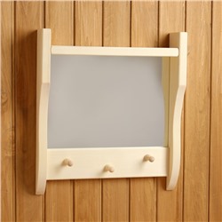 Зеркало для бани и сауны, 45×50 см, с полкой, 3 крючка