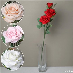 Цветок искусственный Роза 63 см / GT41-27 /уп 72/360/ (Белый)