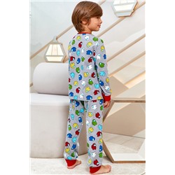 Пижама д/мал детская (фуфайка дл/рук, брюки) Juno AW21BJ631 Sleepwear Boys серый меланж амонг