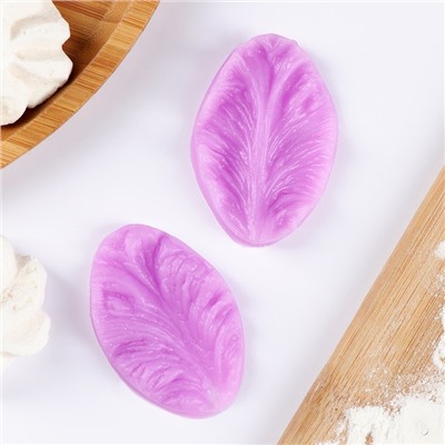 Молд кондитерский «Лист тропических растений», силикон, 2 шт., 6.5×4×2.3 см, МИКС