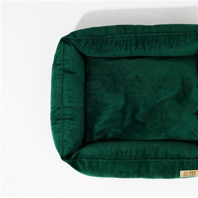 Лежанка для кошек и собак велюровая Pet Lab, 45×40×15 см, изумрудная