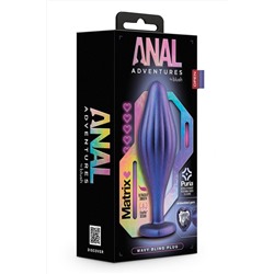 Фиолетовая анальная пробка с кристаллом-сердцем Matrix Wavy Bling Plug - 11,4 см.