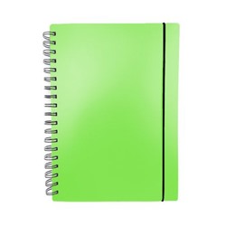 Тетрадь А4- 80л клетка на спирали пластиковая обложка "Favorite Color. Neon Green" на резинке, с разделителями ТПФК480208 Listoff