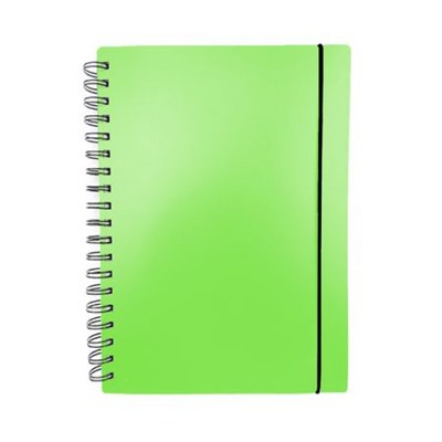 Тетрадь А4- 80л клетка на спирали пластиковая обложка "Favorite Color. Neon Green" на резинке, с разделителями ТПФК480208 Listoff