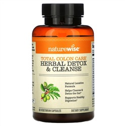 NatureWise, Total Colon Care, Herbal Detox & Cleanse, 60 Vegetarian Capsules