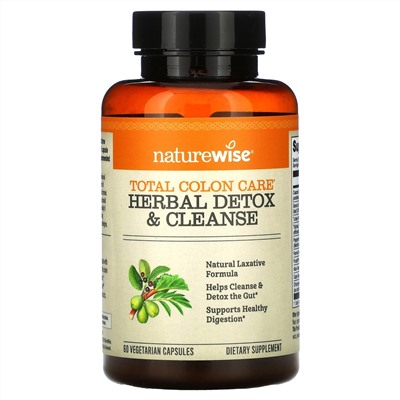 NatureWise, Total Colon Care, Herbal Detox & Cleanse, 60 Vegetarian Capsules