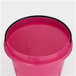 Ведро с крышкой «Лайт», 5 л, d=23.4 см, h=24 см, пластик, розовое