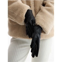 Перчатки женские с пуговками, безразмерные, с меховым утеплителем, цвет чёрный