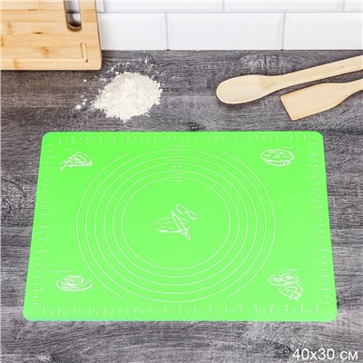 Силиконовый коврик 40х30 см / TR-17-B /уп 200/ зеленый 0,094