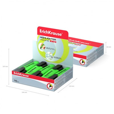 Текстовыделитель VisioLine® Неон  V-12 0,6-5,2мм зеленый 32497 ErichKrause