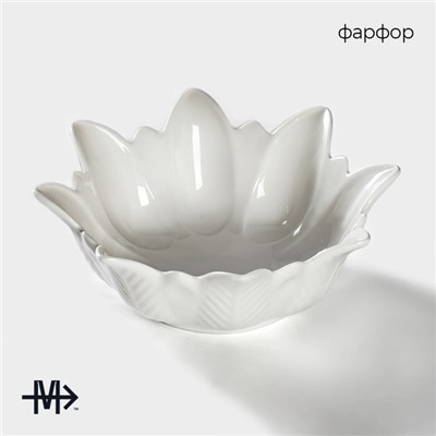 Салатник Magistro «Цветочек Бланш», 200 мл, d=13.5 см, фарфор, белый