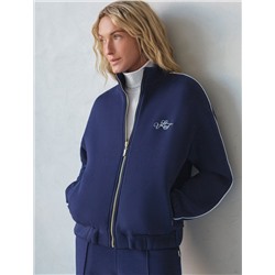 Бомбер среднего объема из эластичного футера трехнитики c начесом