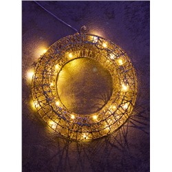 Фигура световая «Венок», 30×30×5 см, 20 LED, батарейки ААх2 (не в компл.), свечение тёплое белое