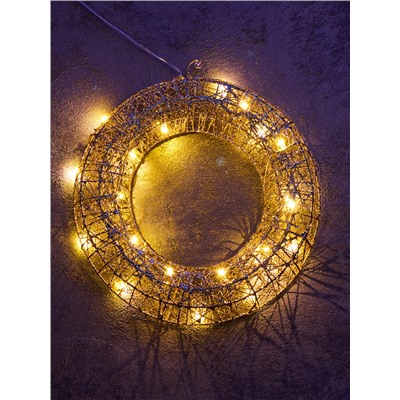 Фигура световая «Венок», 30×30×5 см, 20 LED, батарейки ААх2 (не в компл.), свечение тёплое белое