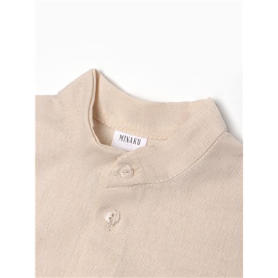 Комплект (рубашка и шорты) для мальчика MINAKU, бежевый, рост 134 см