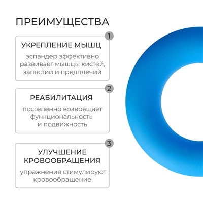 Эспандер кистевой Fortius, 10 кг, цвет голубой