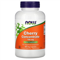Now Foods, концентрат вишни, 750 мг, 180 растительных капсул