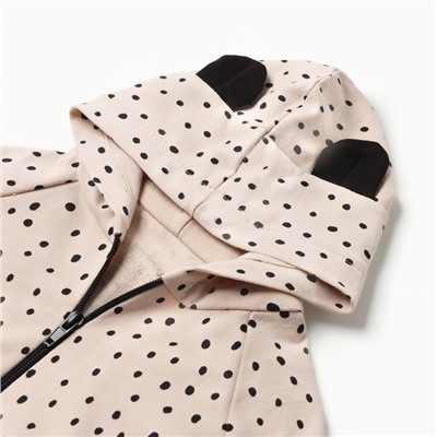 Набор детский (джемпер на молнии и брюки) «Крошка Я. Киса», рост 62-68 см, бежевый